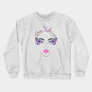 Colored sketch of a woman's face Crewneck Sweatshirt